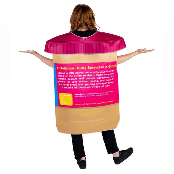Peanut Butter Jar Bodysuit Costume Unisex Adult One Size Fits All NEW - Picture 3 of 5